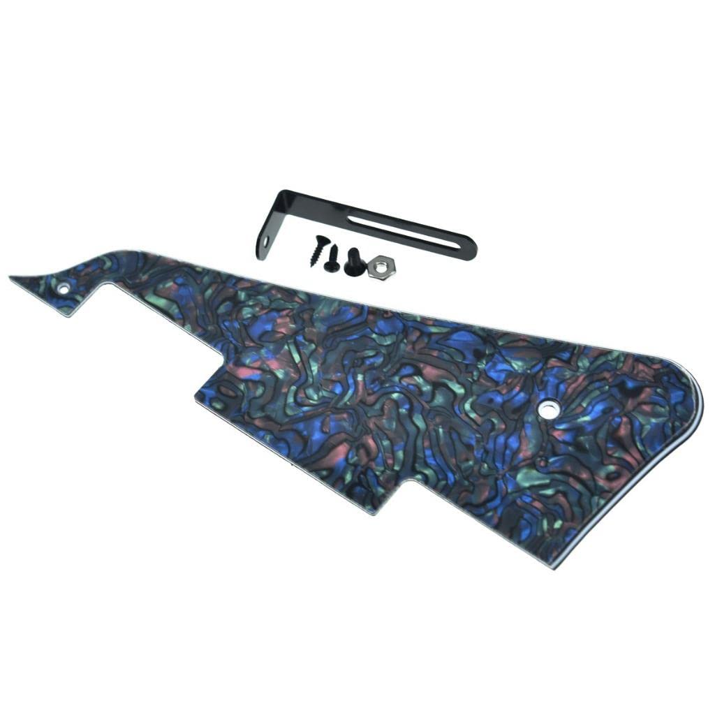 Dopro LP Guitar Pickguard and LP Stainless Steel Bracket with Black Steel Mounting Screws for USA Les Paul Abalone Pearl